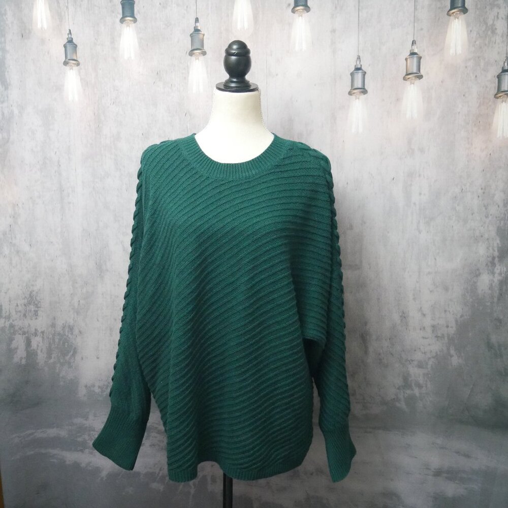 Simply Vera Vera Wang Green Cable Knit Sweater XXL